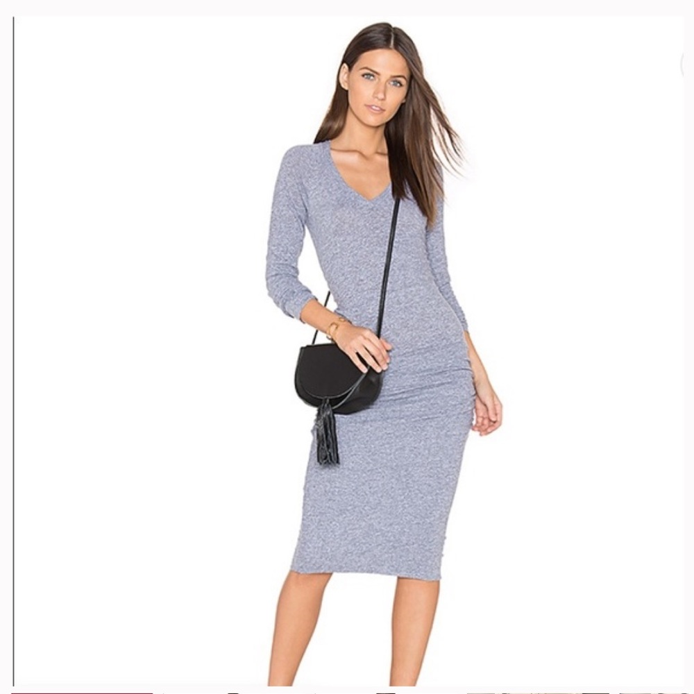 NWOT V-neck shirred dress